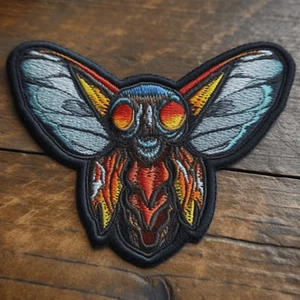 Moth Man Patch Iron-on Applique Cryptid Badge, Myth Legend Folklore Paranormal - Picture 1 of 12