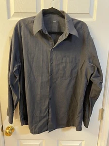 Alfani Mens Long Sleeve Dress Shirt Blue/Black/White Striped Size Xl - Picture 1 of 6