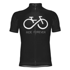 Mens Retro Ride Forever Cycling Jersey Bicycle Jersey Cycling Shirt Cycling Tops - Picture 1 of 10