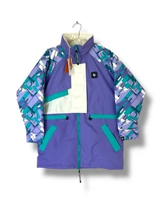 Harper Lewis Water Repellent Outdoor Coat Size S Purple retro print - Picture 1 of 12