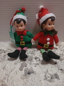 Target 2023 Elf Set Of Two Boy And Girl Christmas Ornaments Pixie - Bild 1 von 5