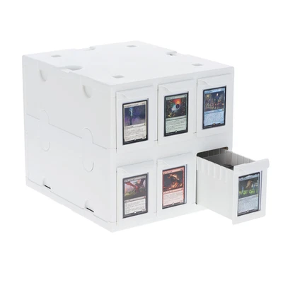 BCW 6-Drawer Collectible Card Bin Plastic Card Catalog Storage Box New White