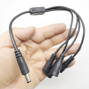 DC Power Y 1 to 4 Way Splitter Cable Adapter CCTV Surveillance Camera Router DVR - Picture 1 of 13