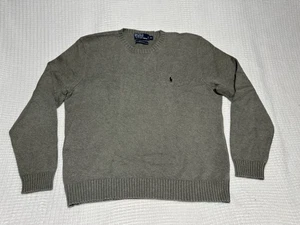 Polo Ralph Lauren Sweater Mens Extra Large Gray Cotton Crewneck Pullover Knit - Picture 1 of 11