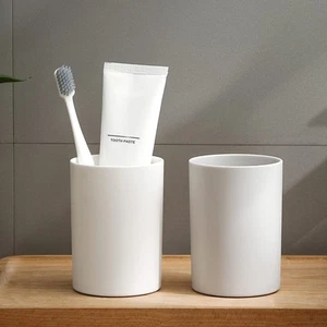 Bathroom Tumbler Cup 10.5oz Unbreakable Plastic 2PCS White - Picture 1 of 6