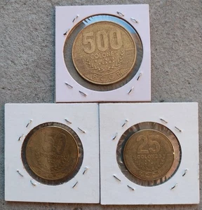 Costa Rica Münze 500, 25, & 50 Colones Sterne Vulkan Schiff Sonne 2005, sehr gutes Lot - Bild 1 von 16