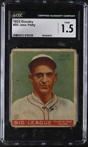 1933 GOUDEY #90 JESS PETTY CGC 1.5 FAIR RC ROOKIE 4825 - Picture 1 of 2