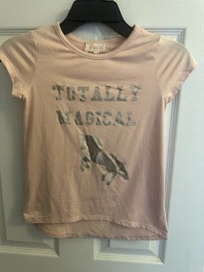 Btween Girls Size 8 Totally Magical Pink Unicorn Short Sleeve Shirt School - Picture 1 of 6