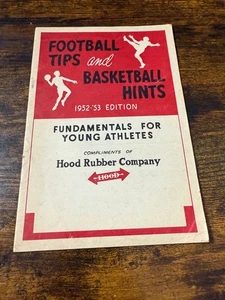 Libro de baloncesto de fútbol vintage 1952-53 Hood Rubber Company publicidad - Imagen 1 de 4