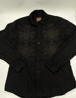 Roar Shirt Mens Large Black Button Up Embroidered Grunge Western Rodeo Show Y2K - Image 1 of 3