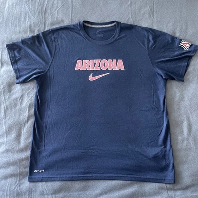 Arizona Wildcats Nike T Shirt Mens Size XL DriFit Navy And Cardinal Short Sleeve - Image 1 of 4