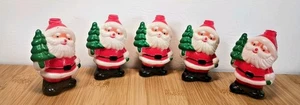 5 Vintage Blow Mold Santa Claus Christmas String Light Covers - Picture 1 of 5
