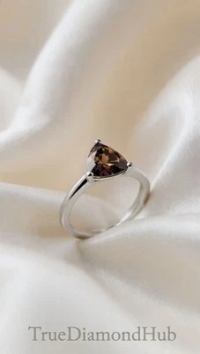💍 2.50 CtTrillion Cut Brown Diamond Silver Lab Grown Ring Truediamondhub Style✨ - Image 1 of 4