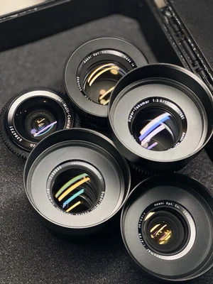 Canon EF Asahi Pentax Takumar Cine Lens Set 20 28 35 85 105 135 Vintage Cinemod - Image 1 of 4
