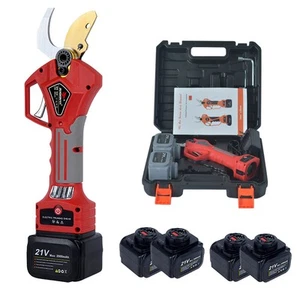 Electric Pruning Shears 21V Cordless Secateur Branch Scissor Pruner + 4 Battery - Picture 1 of 11