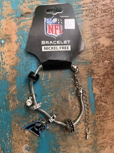 Siskiyou NFL Womens Carolina Panthers Euro Bead Bracelet - Picture 1 of 3