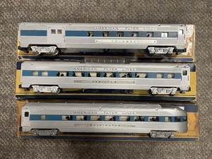+ American Flyer S Gauge 3 Car Silver & Blue Passenger Set 960 962 963 w/ Boxes - Picture 1 of 14