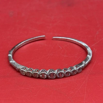 Judith Ripka Sterling Silver Cuff Bracelet Cz Stones Sz 5 #11 - Image 1 of 4