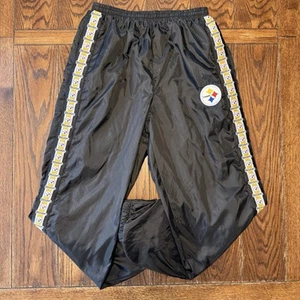 Vintage Pittsburgh Steelers Large Windbreaker Pants 90's Gameday Turbo Zone - Picture 1 of 11