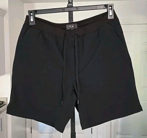 FLX Gr. Medium Herren schwarz elastische Taille Kordelzug Pull-On Shorts. Neu ohne T - Bild 1 von 4
