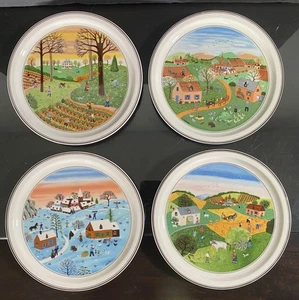 Villeroy & Boch Design Naif FOUR SEASONS Display Plates Laplau Complete w/Boxes - Picture 1 of 9