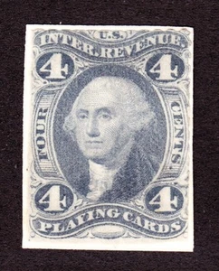 US R21 4c Playing Card Unused NG Mounted on Card SCV $800 - Picture 1 of 2