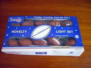 Vintage  NFL string football lights   Set of ten (10 ) Blowmold - Picture 1 of 3