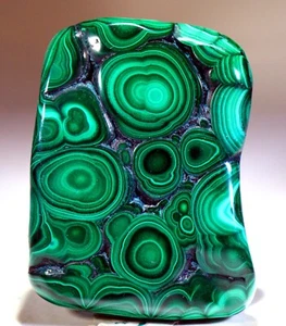 3.5" 9.3 oz Top Quality Polished Bull's Eye Malachite, Congo! M659 - Picture 1 of 4