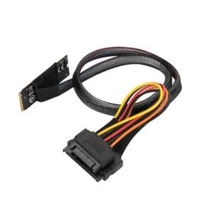 M2TO8639 M.2 M-Key to U.2 SFF-8639 Adapter Cable w/ SATA 15-Pin Female Connector - Afbeelding 1 van 8