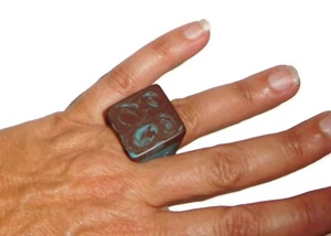 Sobral Carre Swirl braun & blau Künstler Made Statement Ring Größe 7,75 - Bild 1 von 9