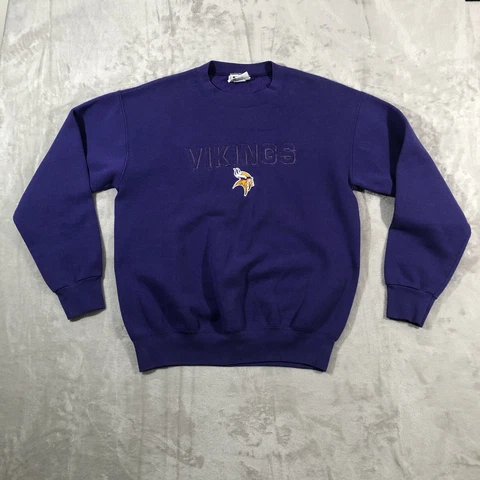 Vintage Lee Sport Crew Neck Sweatshirt Adult Medium Purple Minnesota Vikings Cover