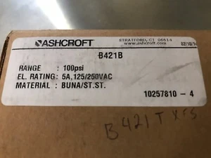 Ashcroft B421B Pressure Switch 100PSI New - Picture 1 of 2