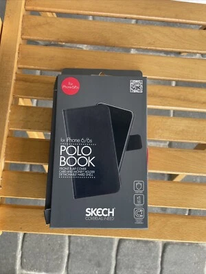 Funda tipo billetera de cuero negra Skech Polo Book para iPhone 6s/6 Foto 1 de 4