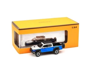 GCD Toyota Tacoma TRD Pro Blue and Silver with Camper Set 1/64
