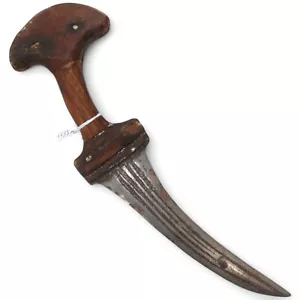 Antiker Bichuwa Dolch Original Faulad Wootz Stahl Klinge Holzspan Griff k729 - Bild 1 von 9