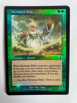 MTG MISCUT, ERROR FOIL URZA'S DESTINY YAVIMAYA ELDER SLIGHT OFF CENTER MISPRINT - Image 1 of 4