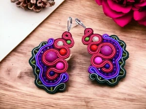 Ohrringe Technik soutache Kunsthandwerk - Bild 1 von 9