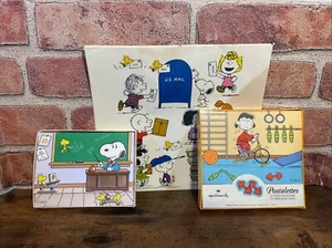 Vintage Peanuts Gang Hallmark Stationery Woodstock Charlie Brown Snoopy Lucy - Picture 1 of 5