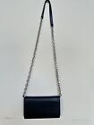 Treasure Bond Black Leather Crossbody WOC Wallet On Chain  Link Strap Clutch New