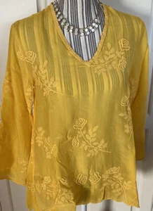 Neu mit Etikett Johnny Was Peaceful Sunset Mandi bestickte Tunika Top Boho-Chic XXS-154 - Bild 1 von 7