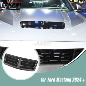 Matte Carbon For Ford Mustang Dark Horse 2024+ Hood Scoop Truck Bonnet Vent Trim - Picture 1 of 15