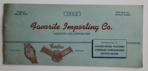 FAVICO FIXOFLEX Watches 1954 dealer brochure - English - Canada Montreal - Photo 1 sur 3