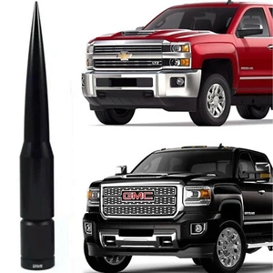 Black Spike Bullet Antenna for Chevy Silverado and GMC Sierra 2007 to 2021 - Picture 1 of 2
