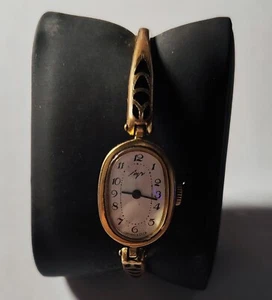 Orologio da polso donna vintage LUCH placcato oro meccanico, funziona bene - Foto 1 di 9