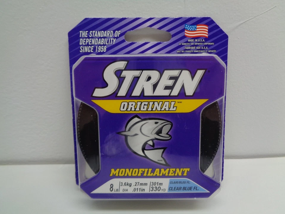 Stren Original Monofilament Fishing Line 330 Yd Clear Blue FL 8lb 10lb