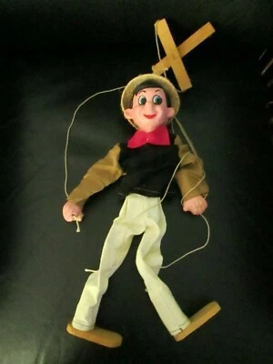 Raro Pinocho Vintage 16” Marioneta Marioneta Arcilla México? Disney primitivo años 50 Foto 1 de 4
