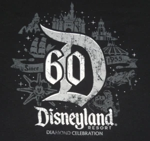 DISNEYLAND RESORT 60TH ANNIVERSARY DIAMOND CELEBRATION - BLACK 3XL T-SHIRT K105 - Picture 1 of 5