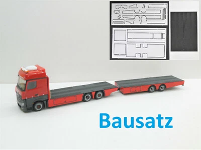 1:87 EM120 BAUSATZ Aufbau Lowliner Tandem Hängerzug für Herpa Umbau Eigenbau