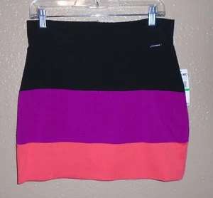 ECKO ROT COLORBLOCK GESTREIFT STRICKRÖCKE GRÖSSE LARGE Neu mit Etikett - Bild 1 von 7