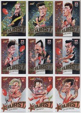 2019 AFL SELECT FOOTY STARS [TEAM COLOURS] STARBURST CARD LOT - FINISH YOUR SET